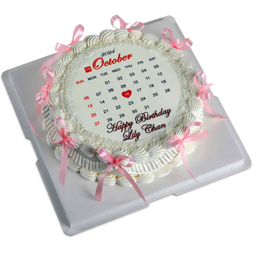 Calender Edible Image Cake