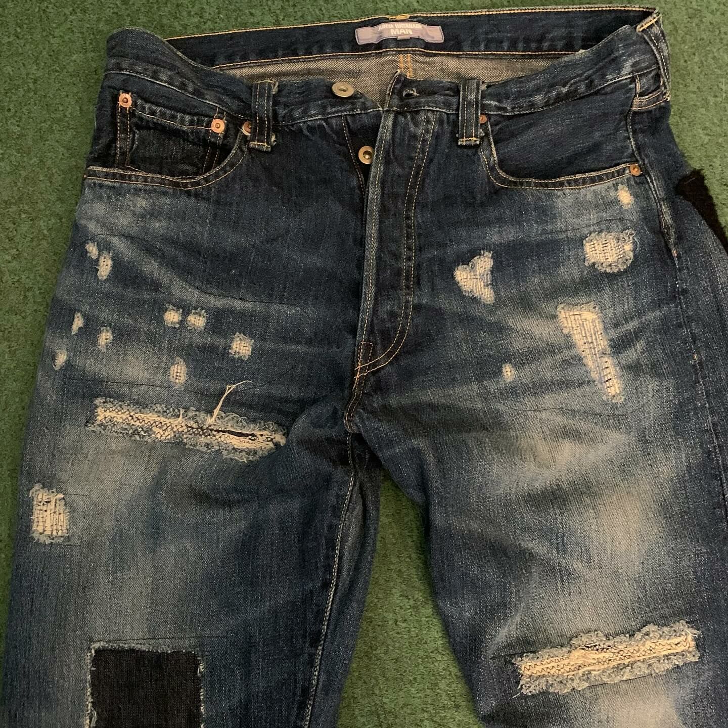 LAST SALE: JUNYA WATANABE MAN COTTON SELVEDGE DENIM PRODUCT PROCESSING CUSTOMIZATION P013 JEANS - IN STOCK NOW (現貨發售中)