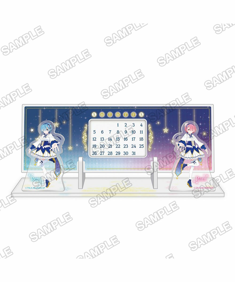 預購-「Re:從零開始的異世界生活」壓克力萬年曆 Re:從零開始拉姆與雷姆的誕生日生活2025ver.【日本進口精品】
