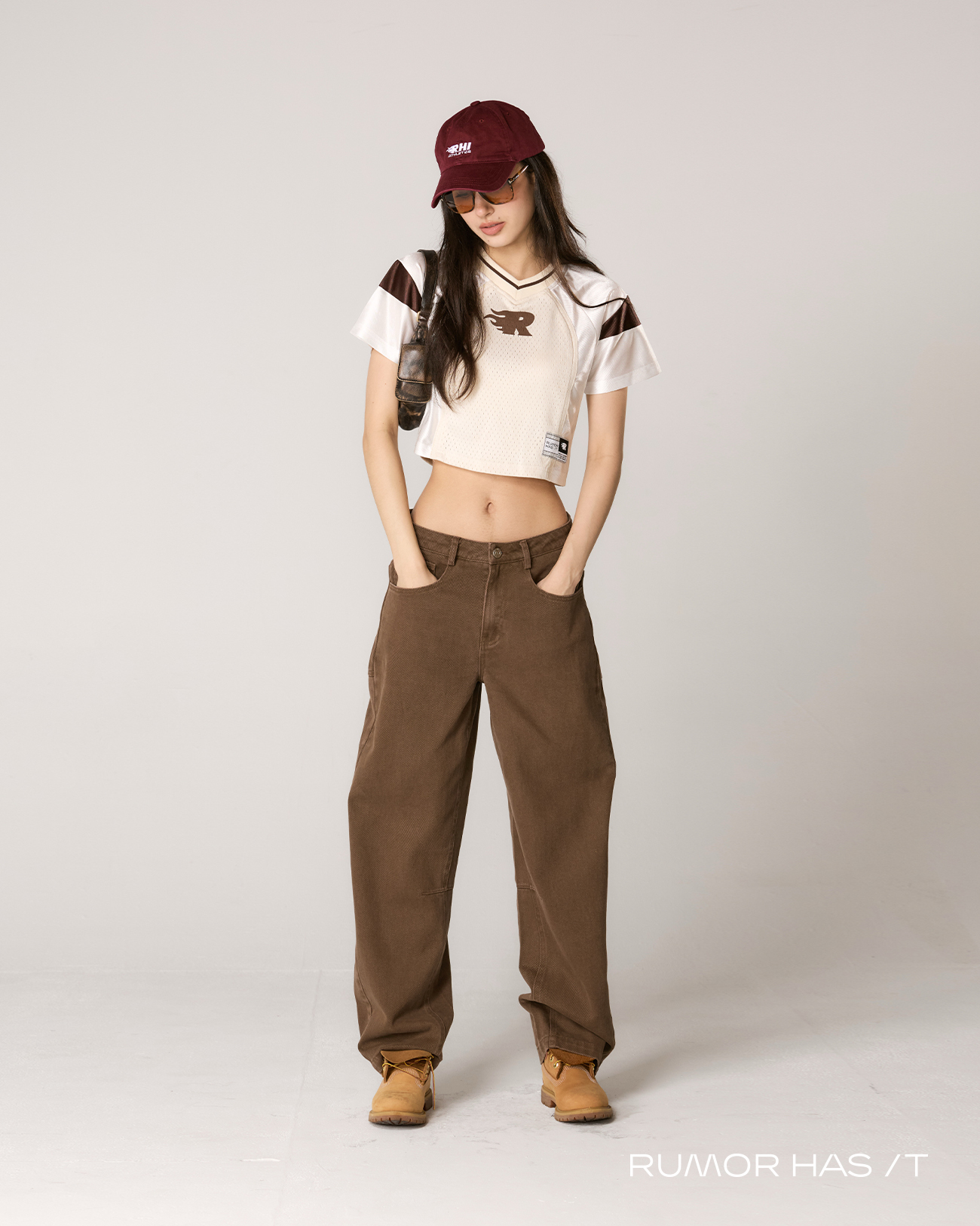 Washed Brown Barrel Pants
