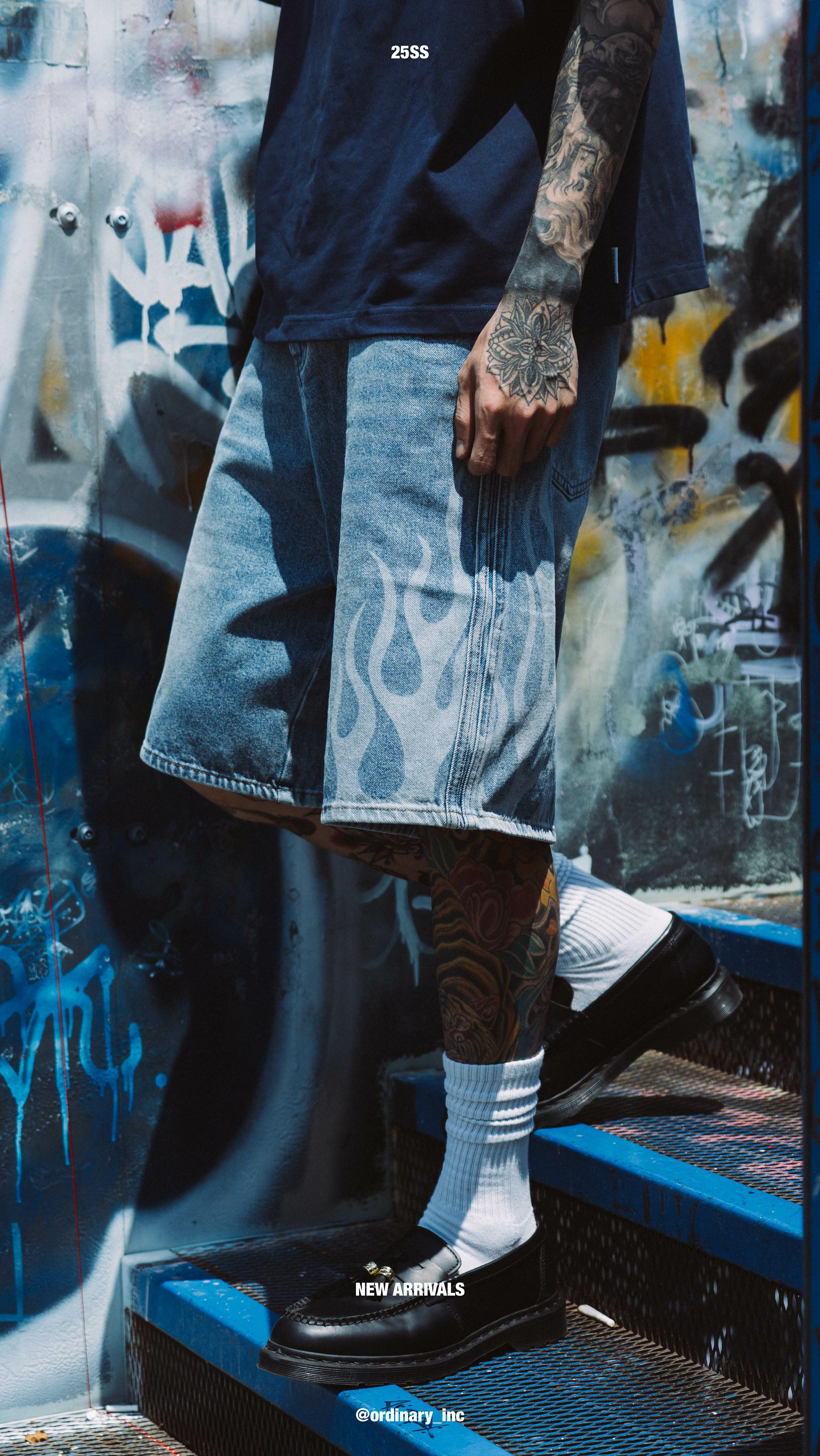 Ordinary 火焰牛仔短褲