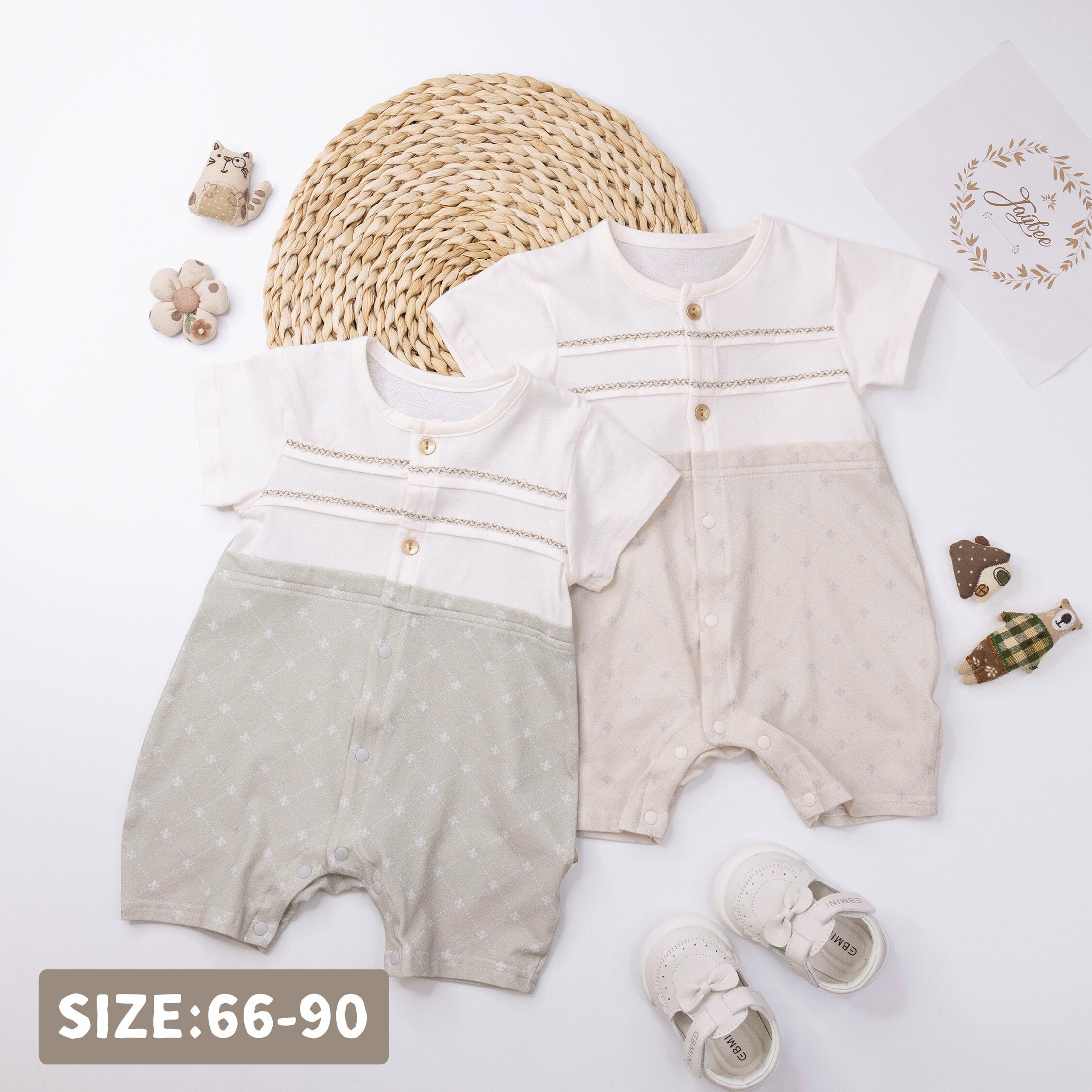 純淨系列【T0041】復古歐式印花短袖連身衣＊二色