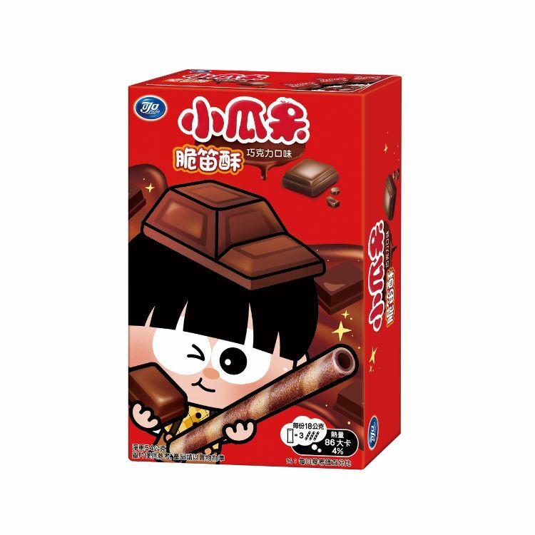 （箱購）小瓜呆脆笛酥_巧克力/草莓 54gx12盒/箱