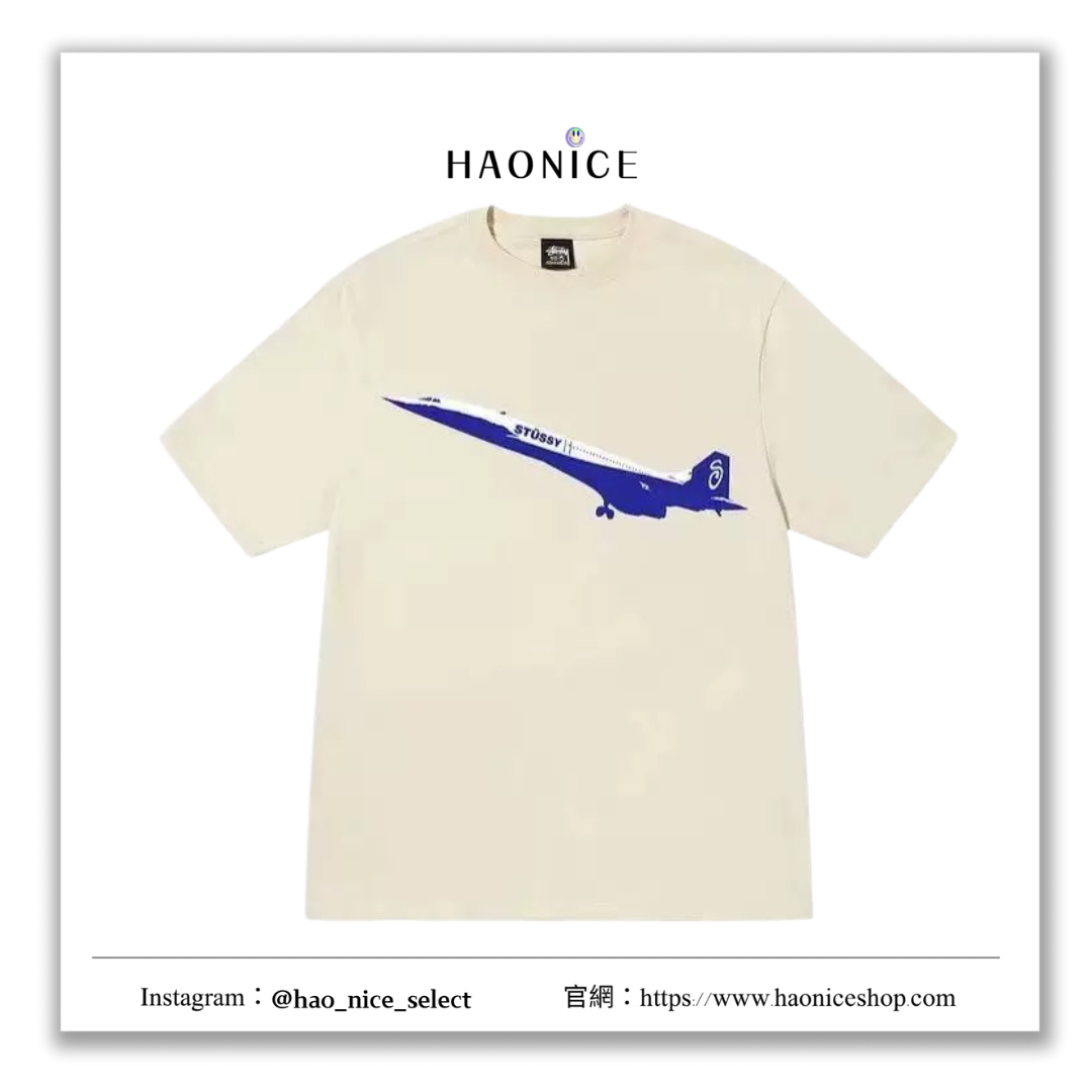 【HAO NICE 】美國🇺🇸街頭潮流 Stussy 24SS 春夏新款  胸前經典噴射飛機✈️ 街頭穿搭必備爆款🔥百搭短T