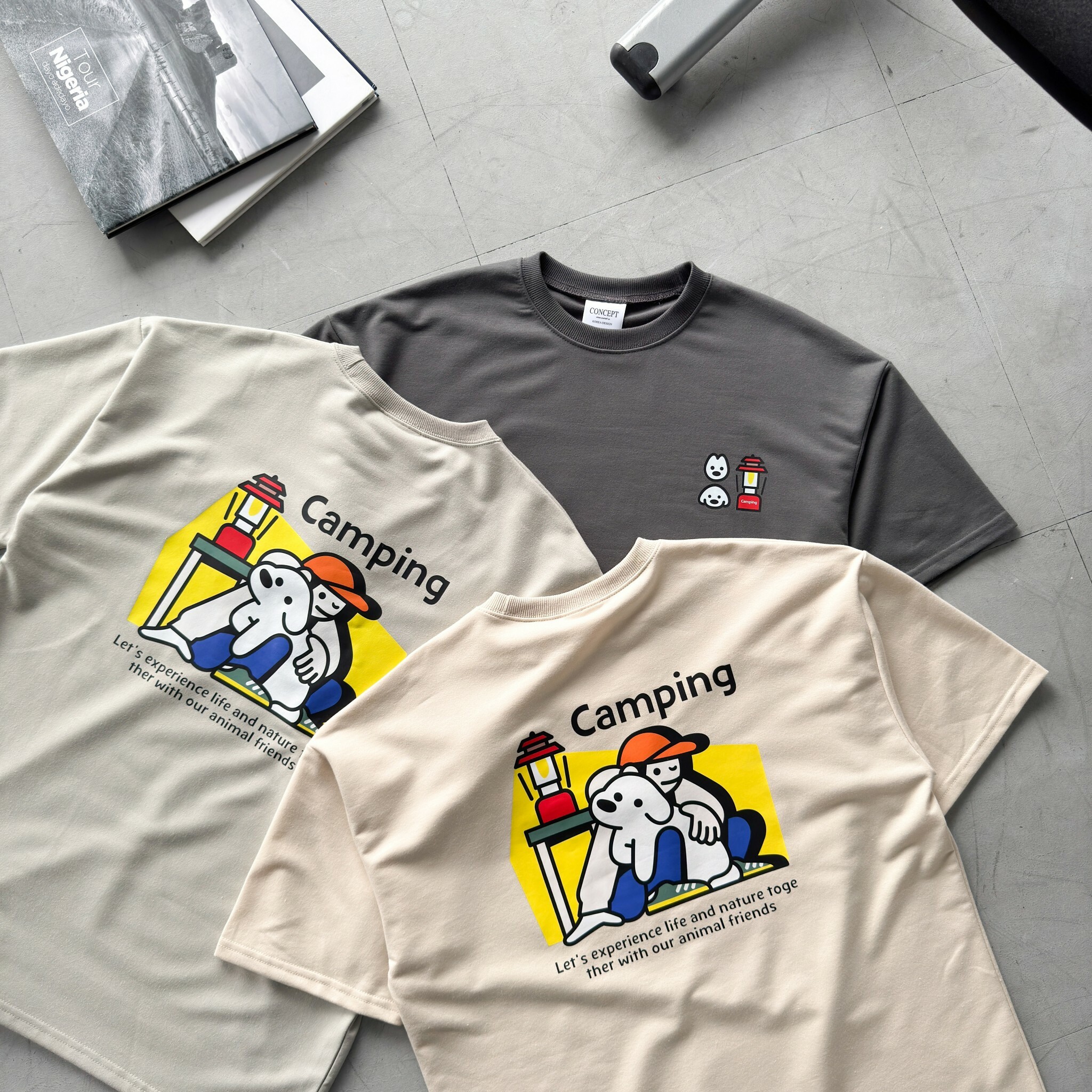 自訂款 Camping男孩與狗印花短T IM80871