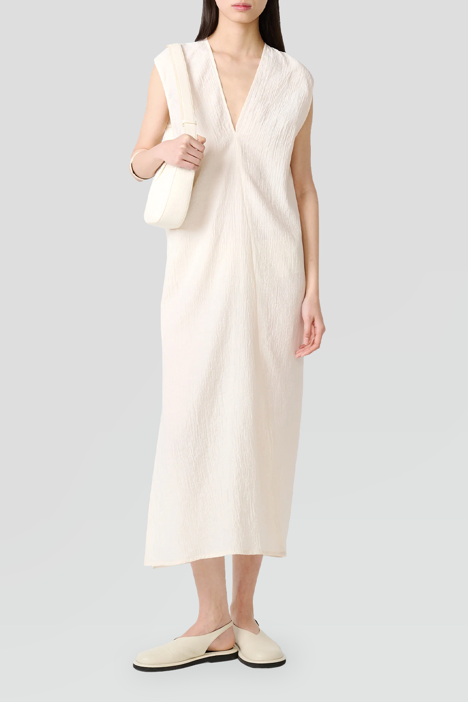 Studio Nicholson｜LISE V領不對稱接縫垂墜洋裝