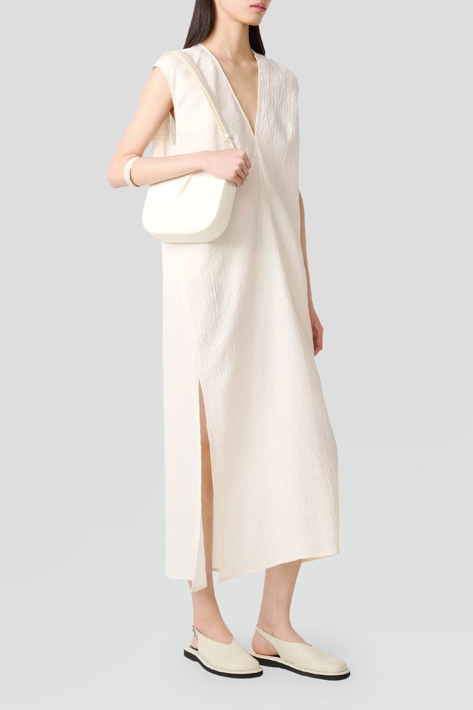 Studio Nicholson｜LISE V領不對稱接縫垂墜洋裝