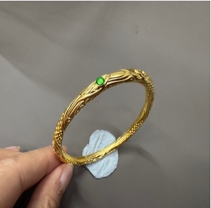 WW250402 JDF092 鍍金銀手鐲 （尺寸mm）哪吒風火輪 綠色 （5月頭到貨 只限尖沙咀門店自取不包郵）