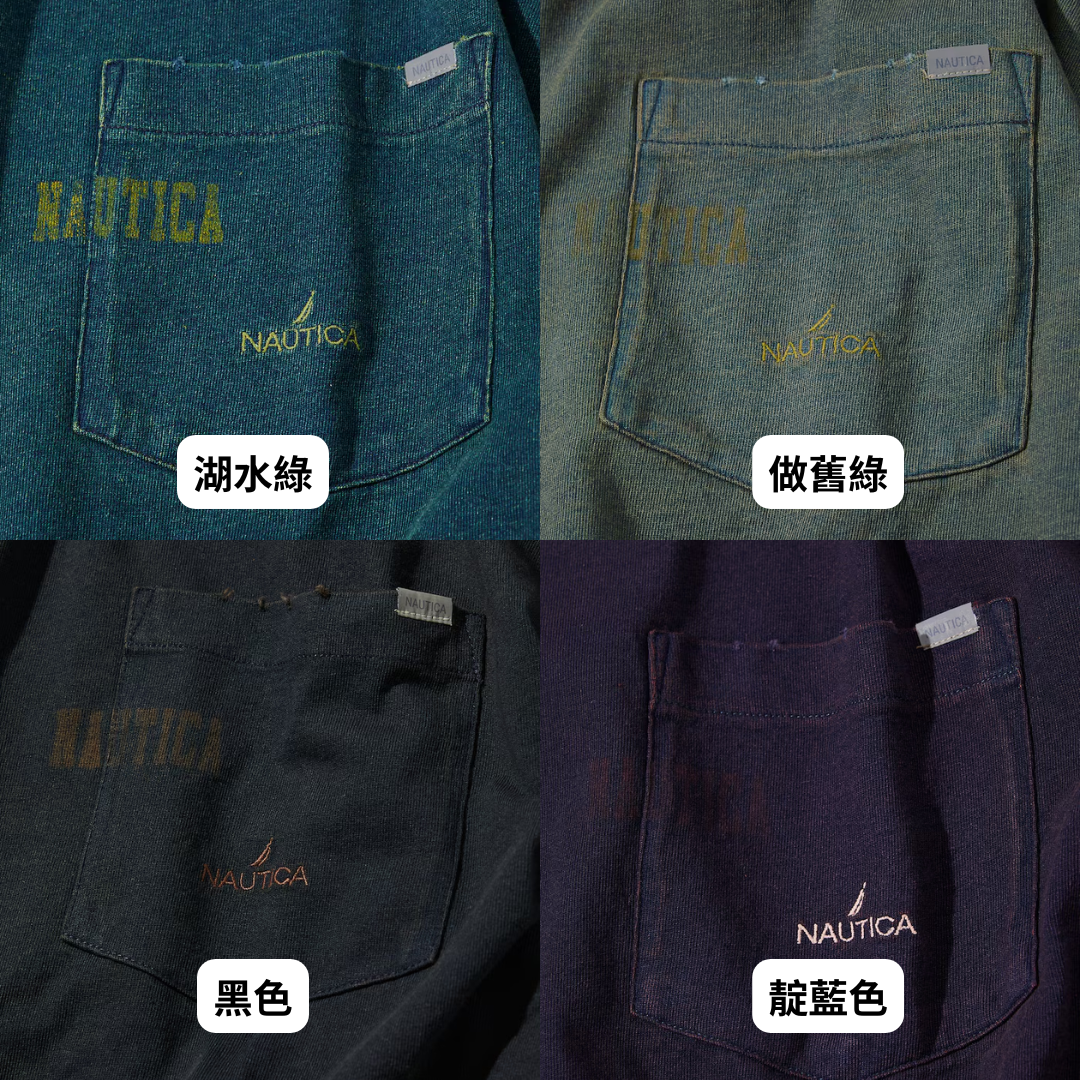 "代購" NAUTICA Mix Color Indigo S/S Tee 水洗口袋踢