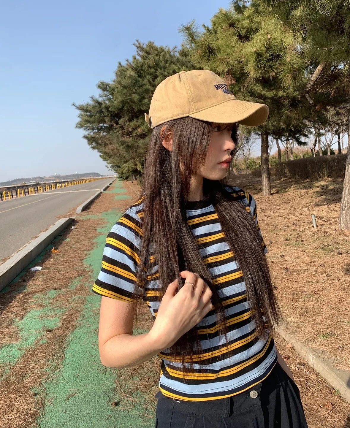 【優惠價現貨】韓國厚身多色橫間CROP TEE（3色）