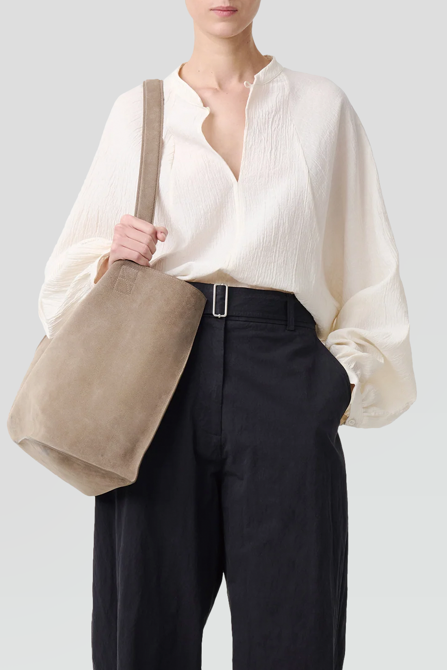 Studio Nicholson｜SEIL 立領鈕釦開衩紋理上衣