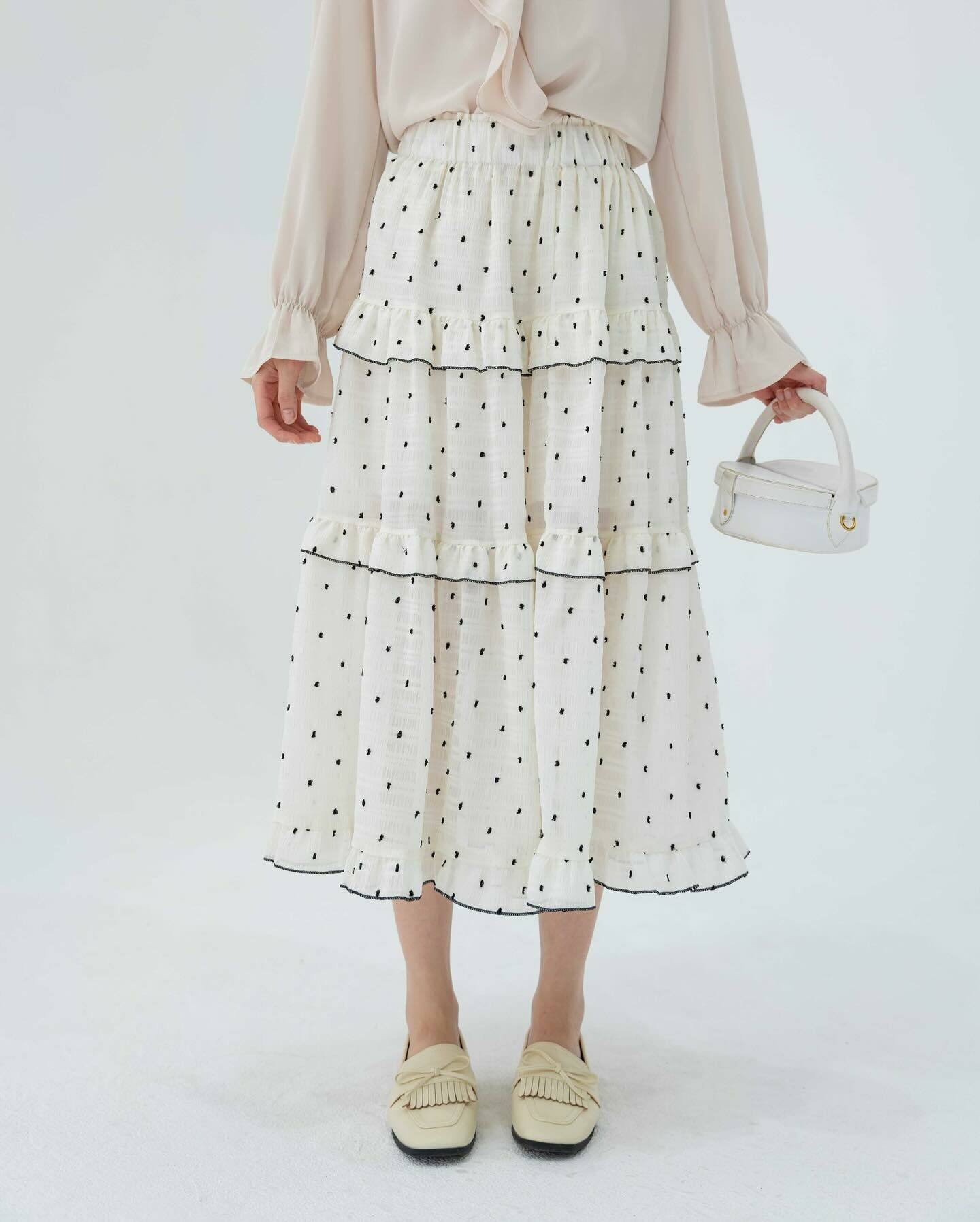 Kimmame - Polka Dot Ruffle 半截長裙