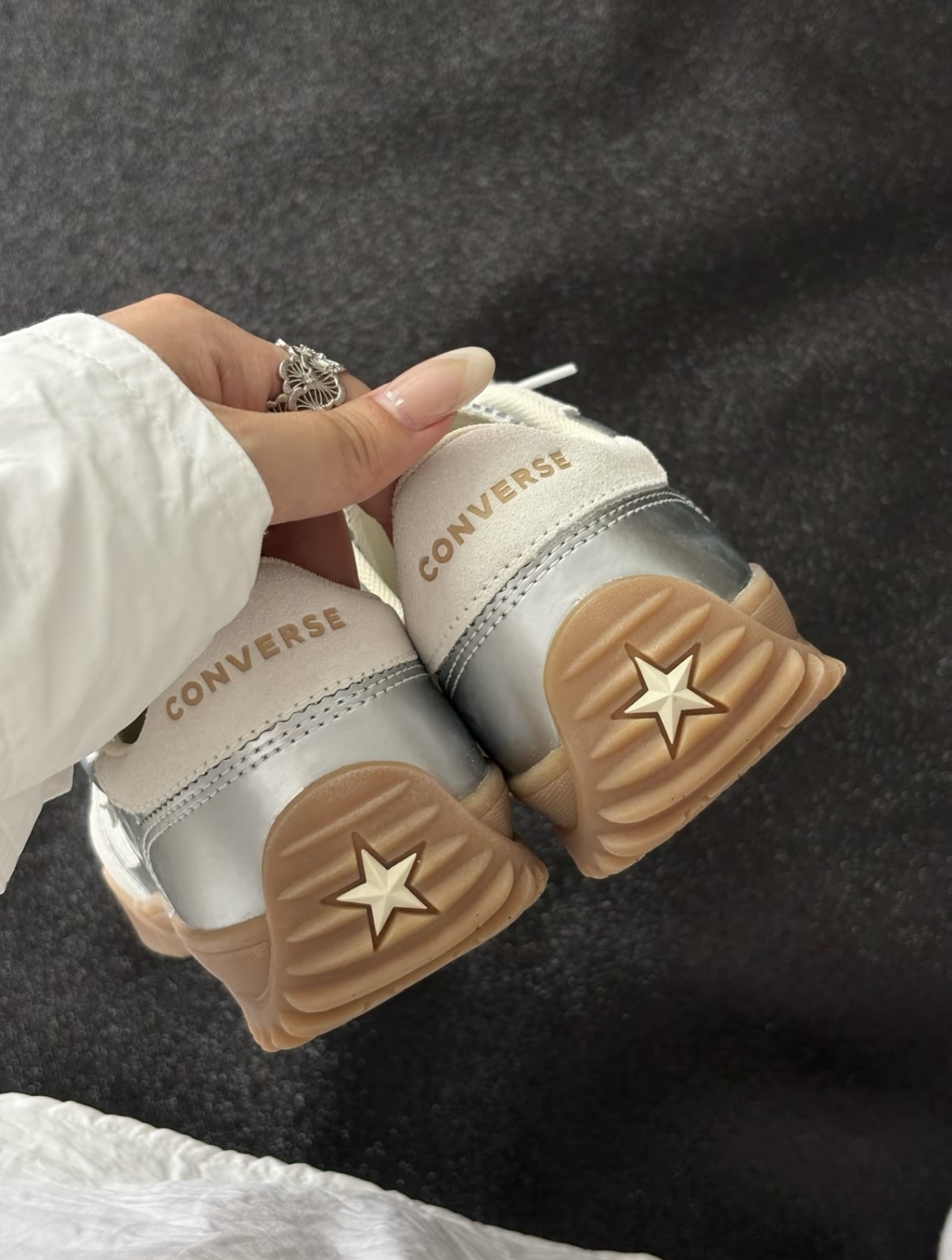 【現貨】CONVERSE RUN STAR TRAINER 復古德訓鞋 銀色 A15189C