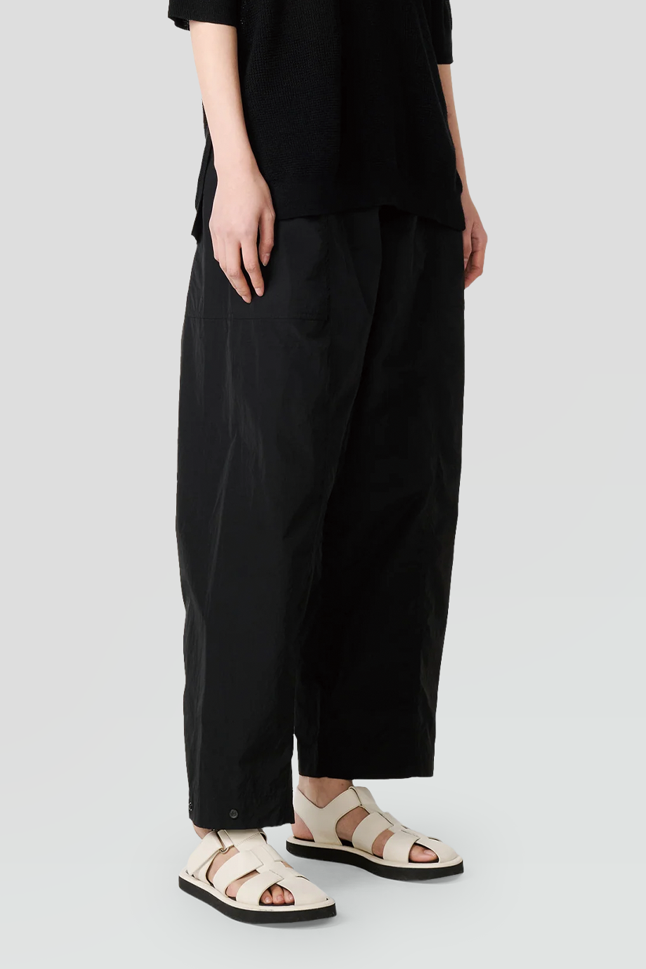 Studio Nicholson｜LORCA 高腰弧形褲管防水寬褲