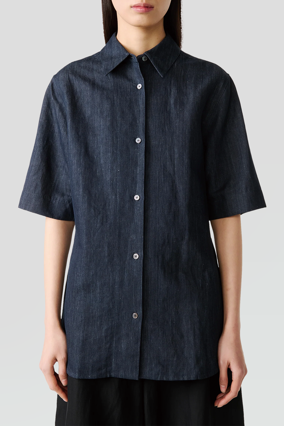 Studio Nicholson｜LUIS 翻領收腰短袖襯衫
