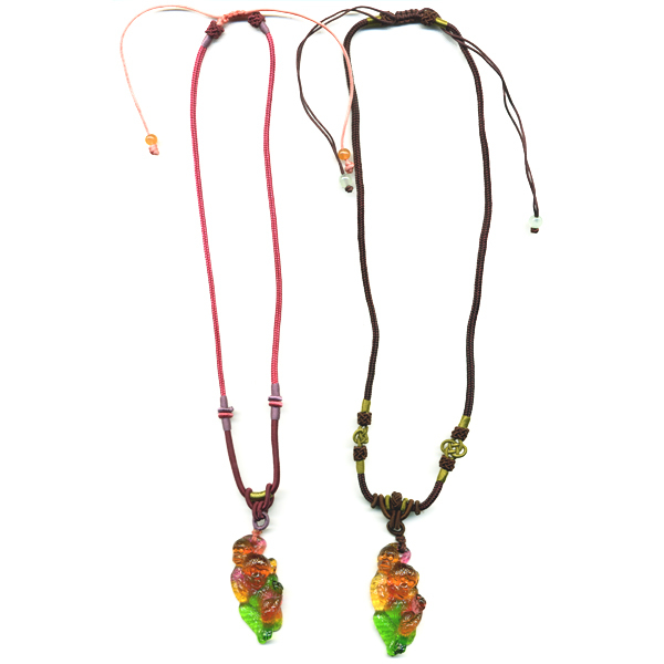 鹿港窯琉璃項鍊｜福猴獻瑞守護平安，開運招福吉祥飾品