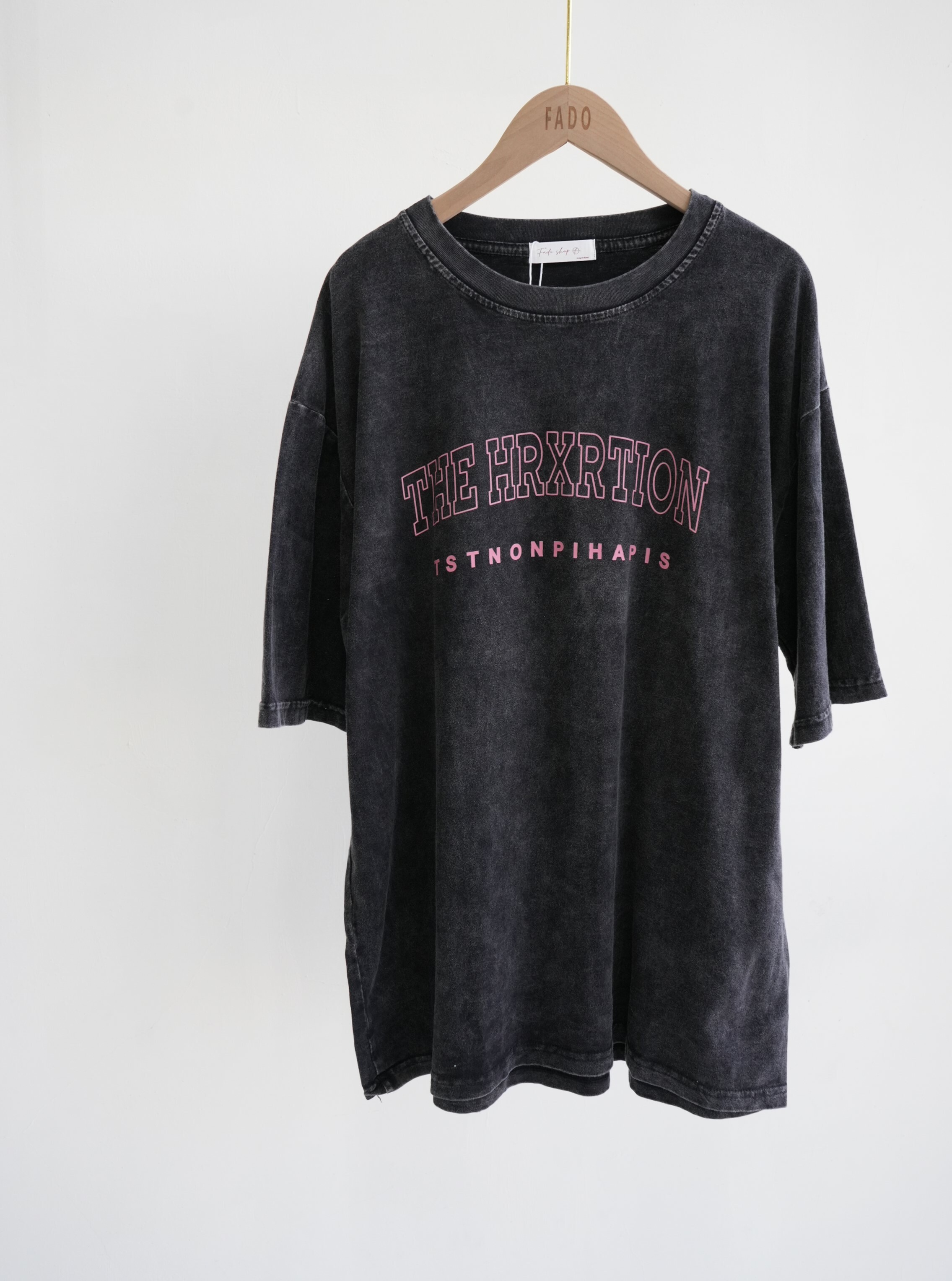 法朵Fado shop｜ 字母印刷水洗長版棉T 0213065