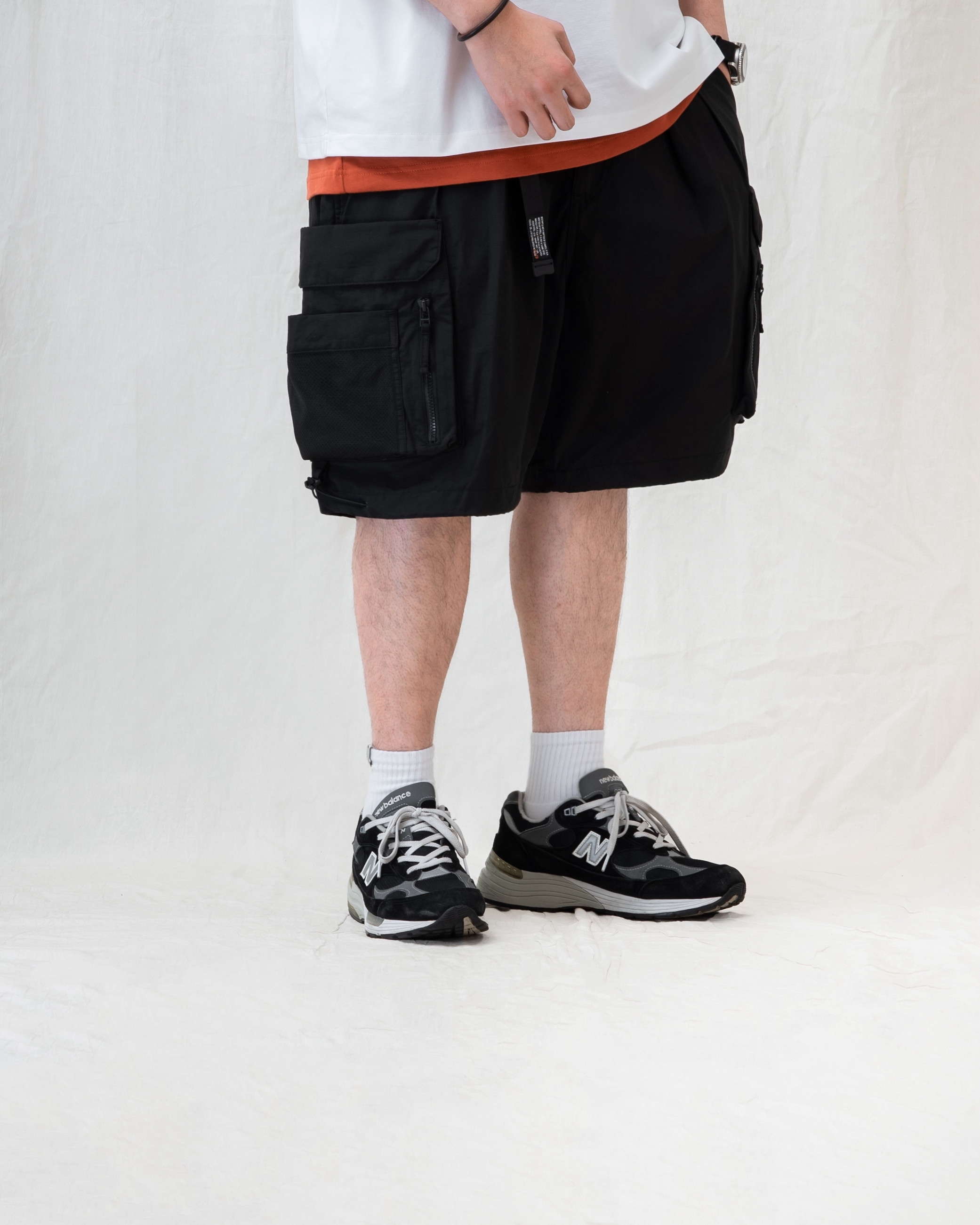 PERSEVERE 防潑水多重口袋機能短褲 淺灰/黑藍/黑 25 S/S Water-Repellent Functional Cargo Shorts