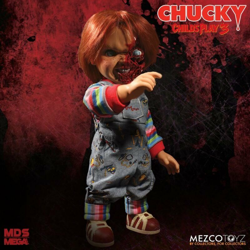 MEZCO TOYZ MDS MEGA SCALE Child's Play 3 娃鬼回魂 Talking Pizza Face Chucky