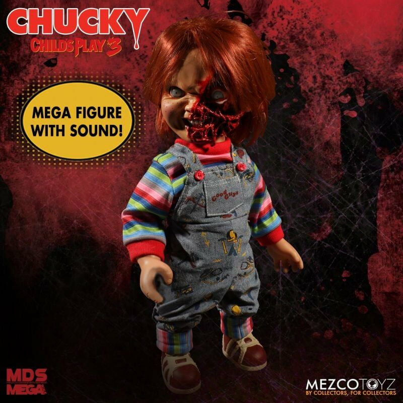 MEZCO TOYZ MDS MEGA SCALE Child's Play 3 娃鬼回魂 Talking Pizza Face Chucky