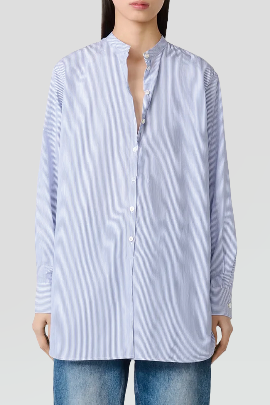 Studio Nicholson｜CICI 立領細條紋寬鬆襯衫