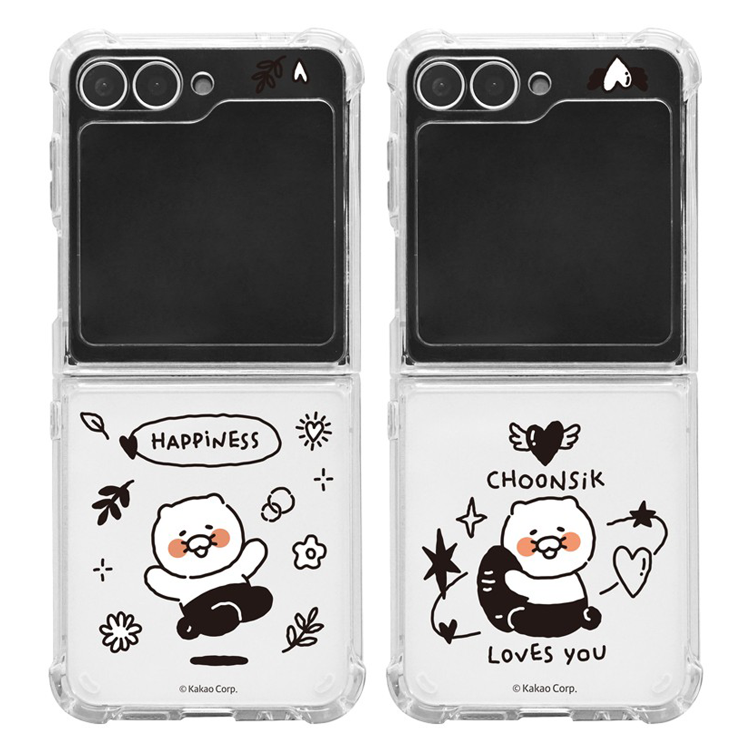 Kakao Friends - Clear Hard Case - 防撞透明手機保護硬殼 Samsung Flip S2