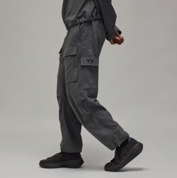 【 Y-3 FLANNEL CRG PNT 法蘭絨工裝長褲 - 灰 】