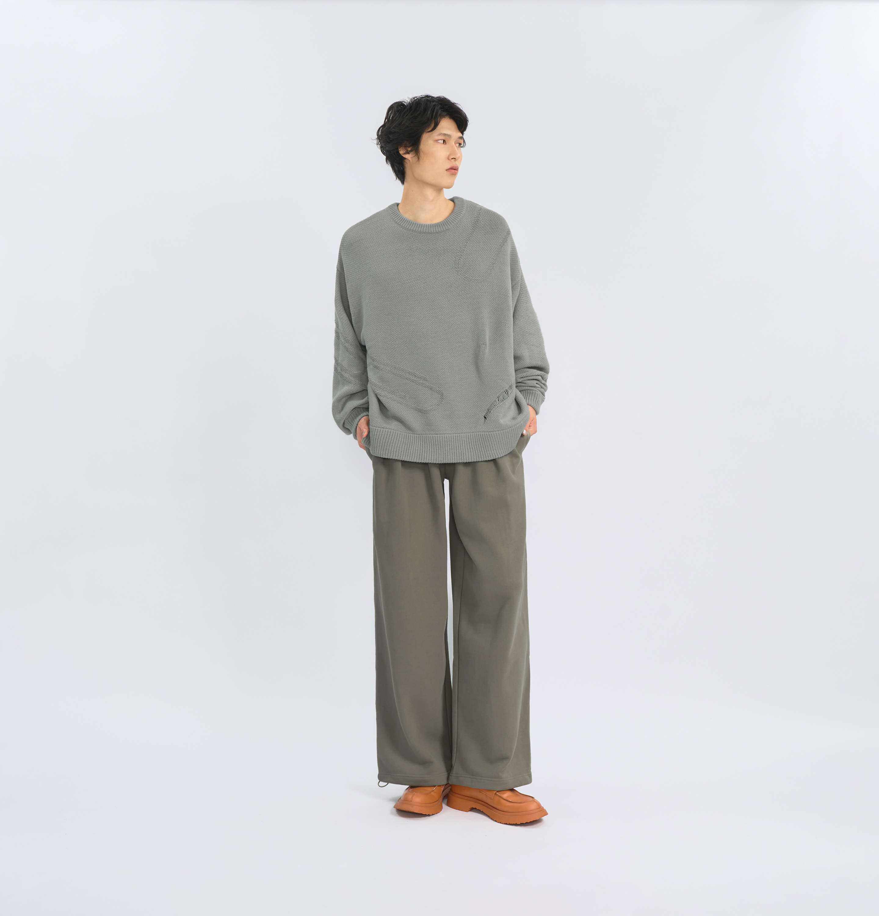 MELSIGN - “Paperclip” Knit Sweater - L-Gray