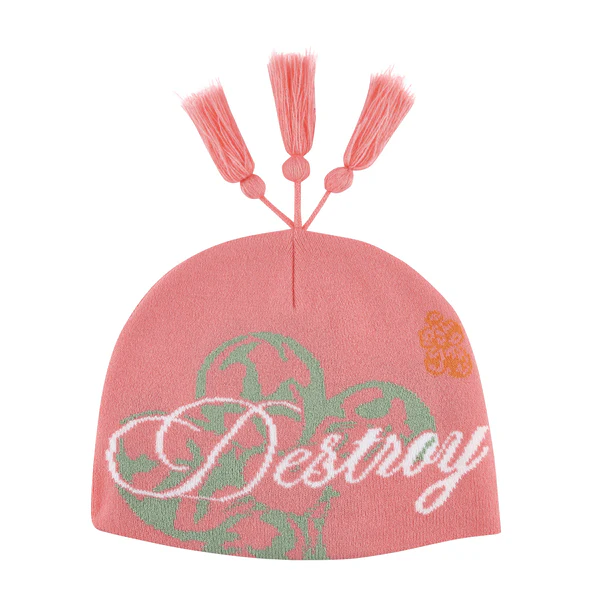 LUSIVE WORKSHOP DESTROY TASSEL BEANIE PINK