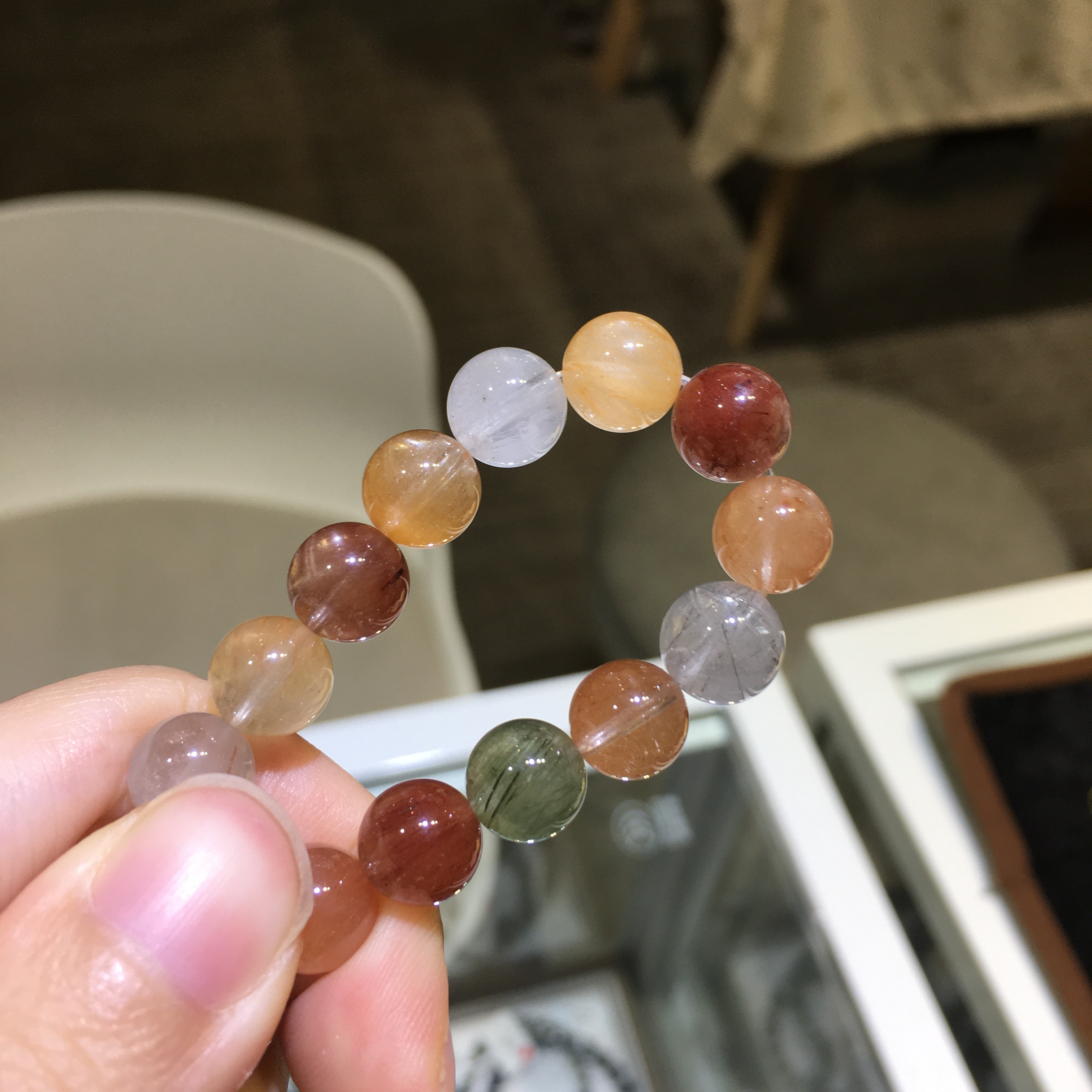 彩兔毛水晶手串 79443 9mm