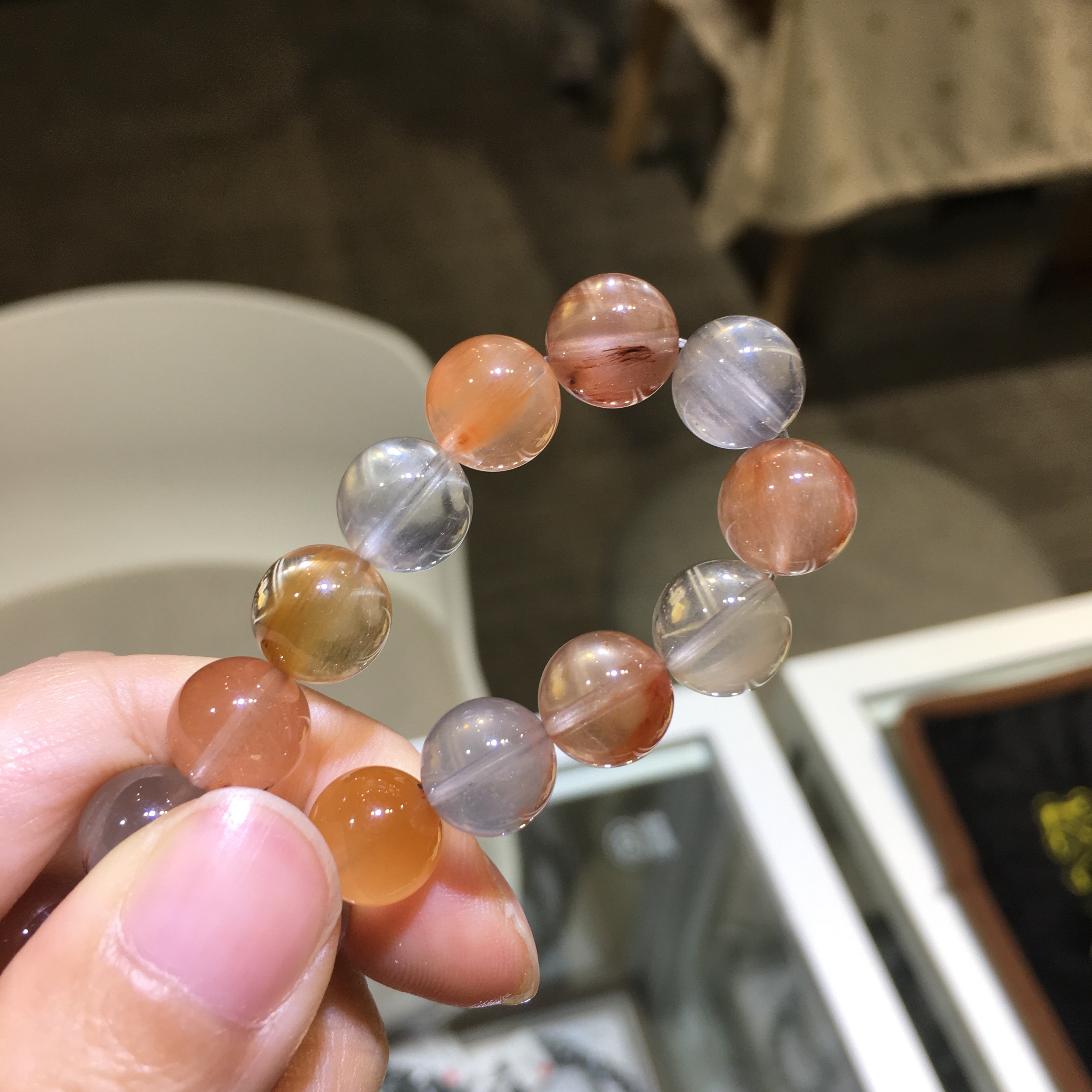 彩兔毛水晶手串 79446 10mm