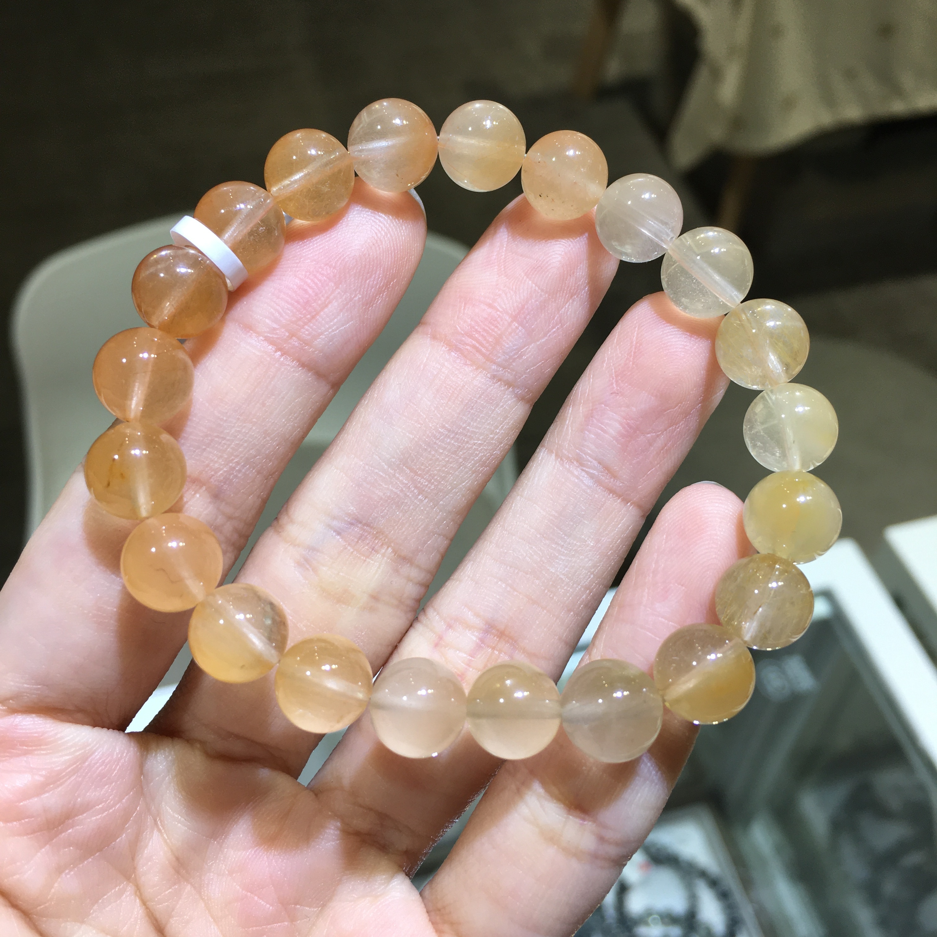 黃兔毛水晶手串 79454 9mm