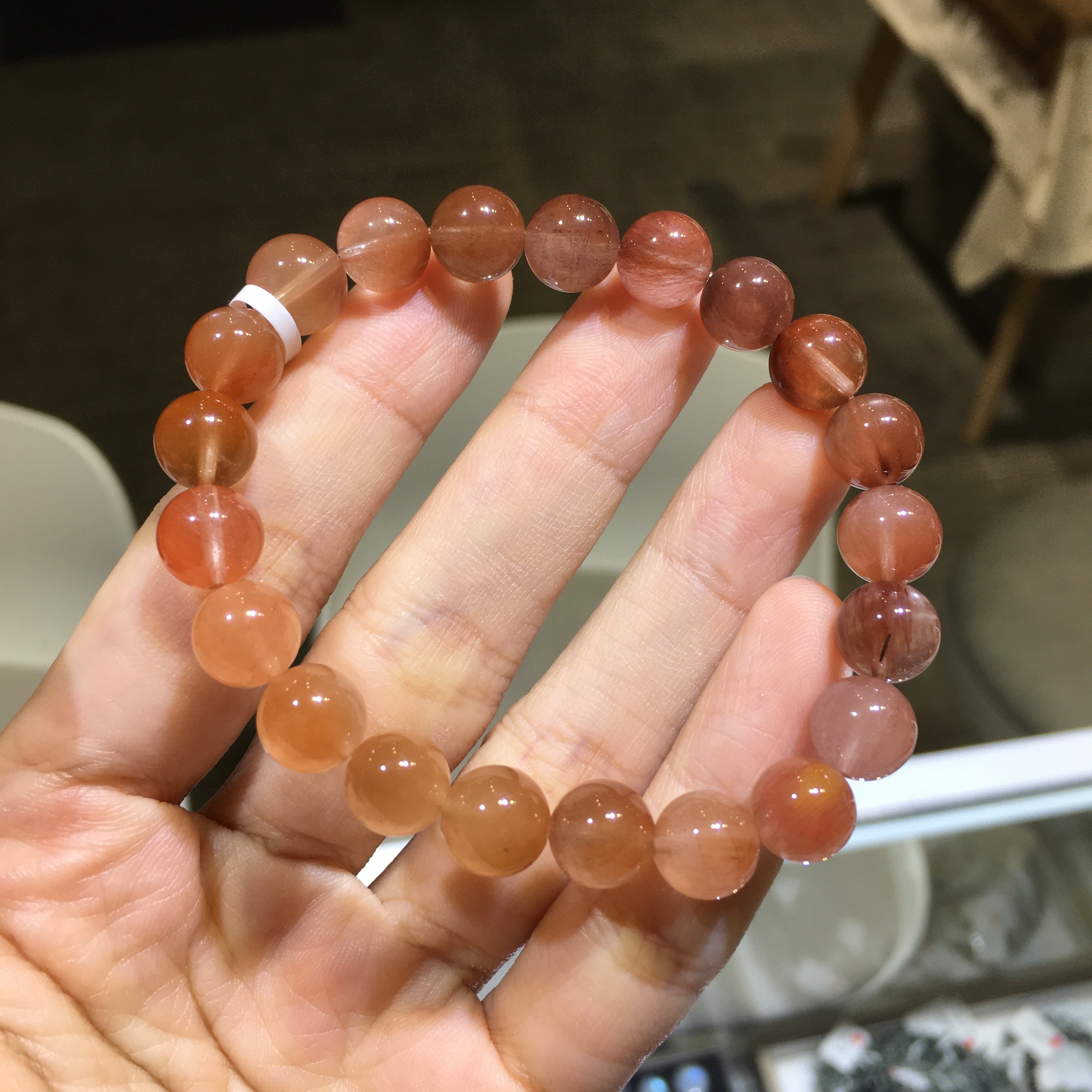 紅兔毛水晶手串 79456 9mm