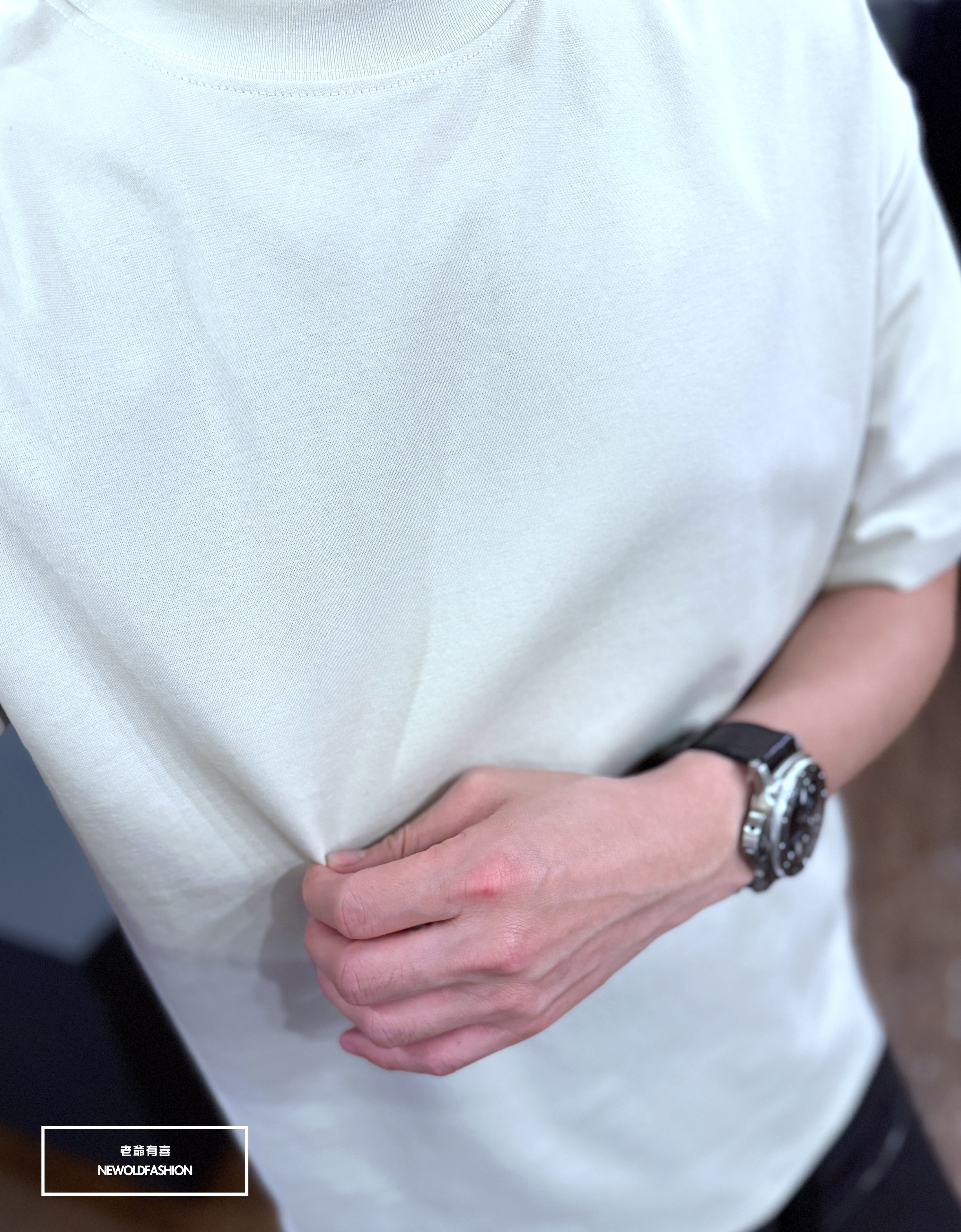 『新品上市』重磅簡約純色素面短T(NOF2503N5037)-灰卡其