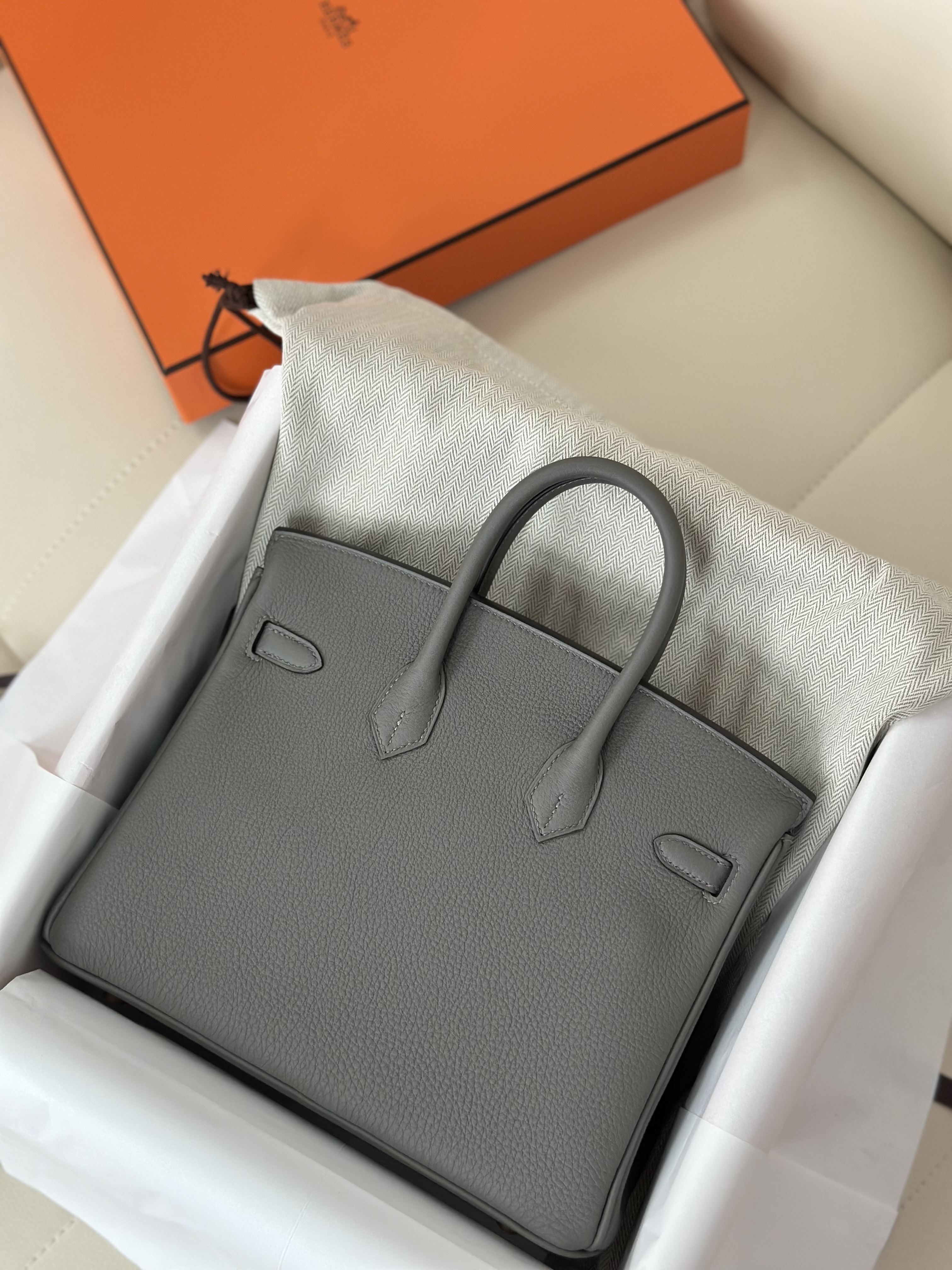 Hermes Birkin 25 0L 積雨雲灰 淡金扣