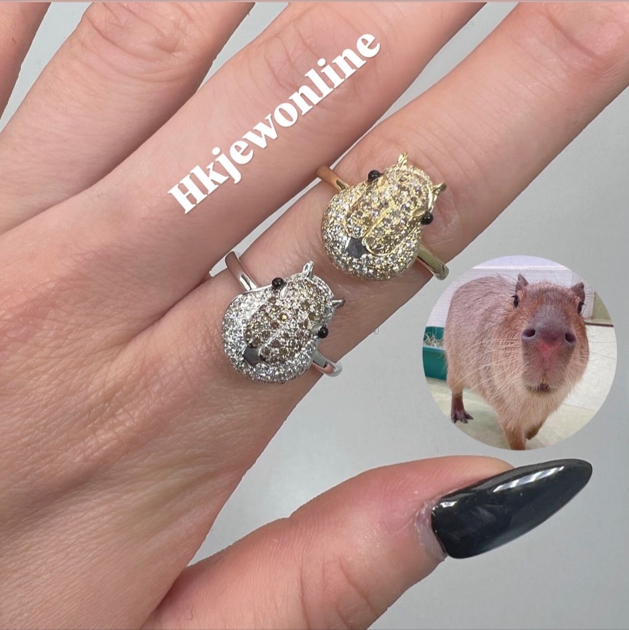 18K Yellow / White Gold Capybara Diamond Ring