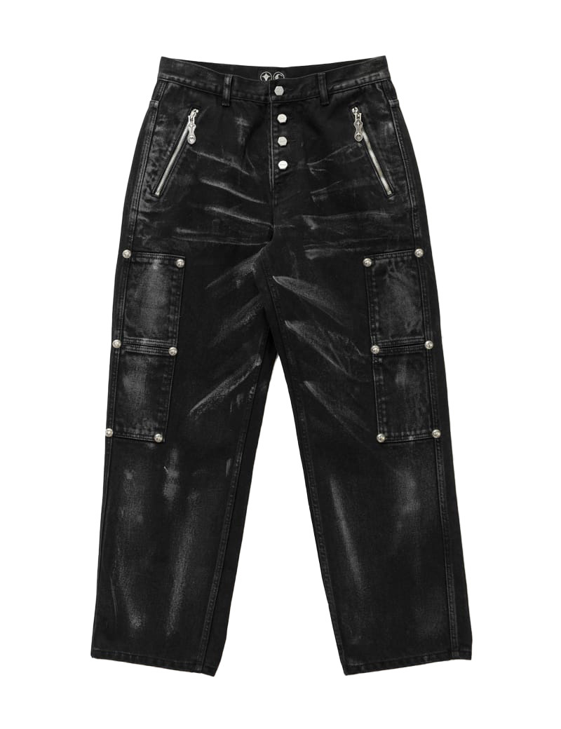 Thug Club｜SS25 – Leave A Trace Denim Pants (Black)