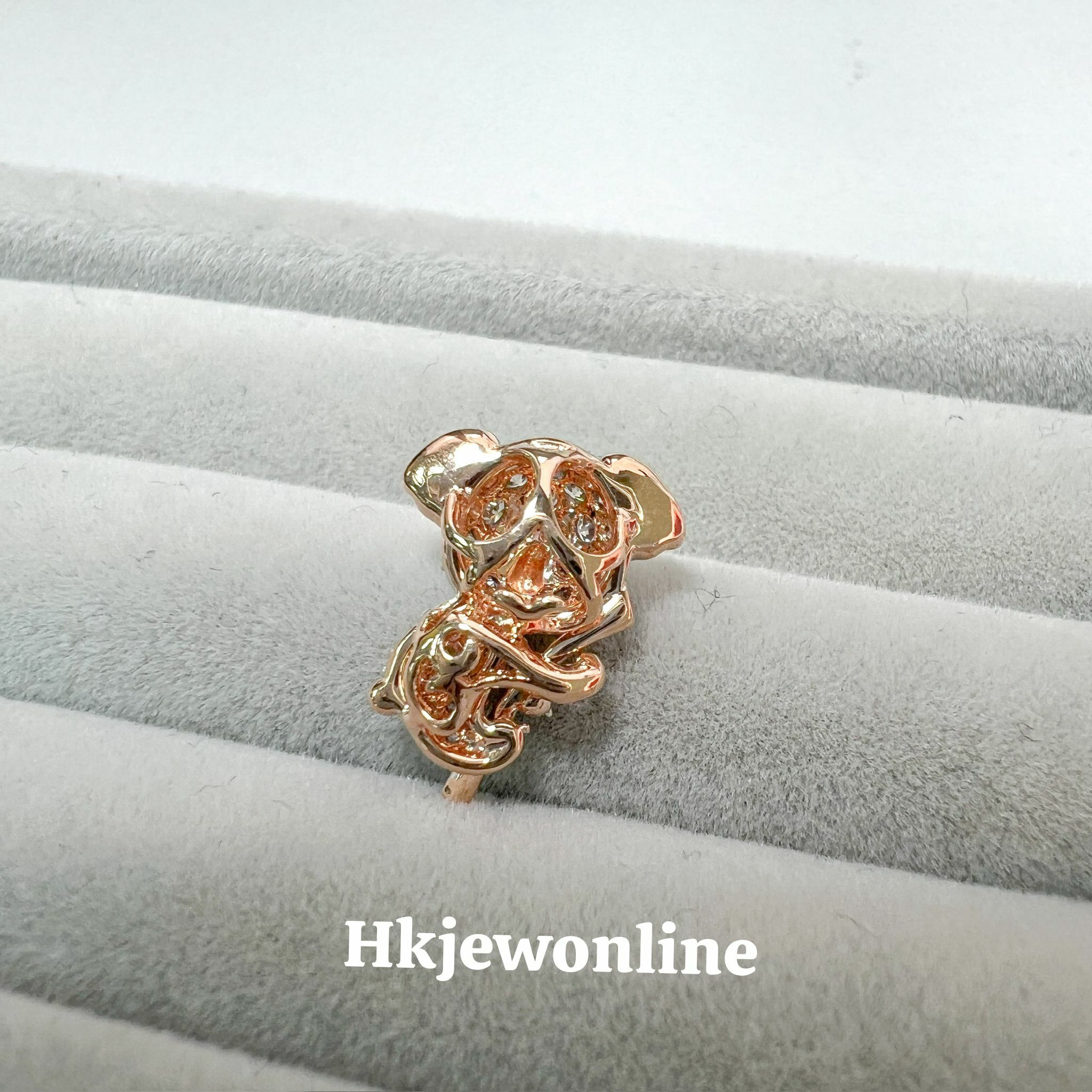 🐨 18K Rose Gold Koala Diamond Pendant