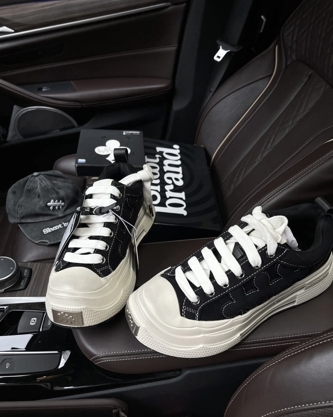 <帥爛😎>Shoot Brand 復古 解構 帆布 做舊 梅花 厚底 增高 板鞋 做舊黑