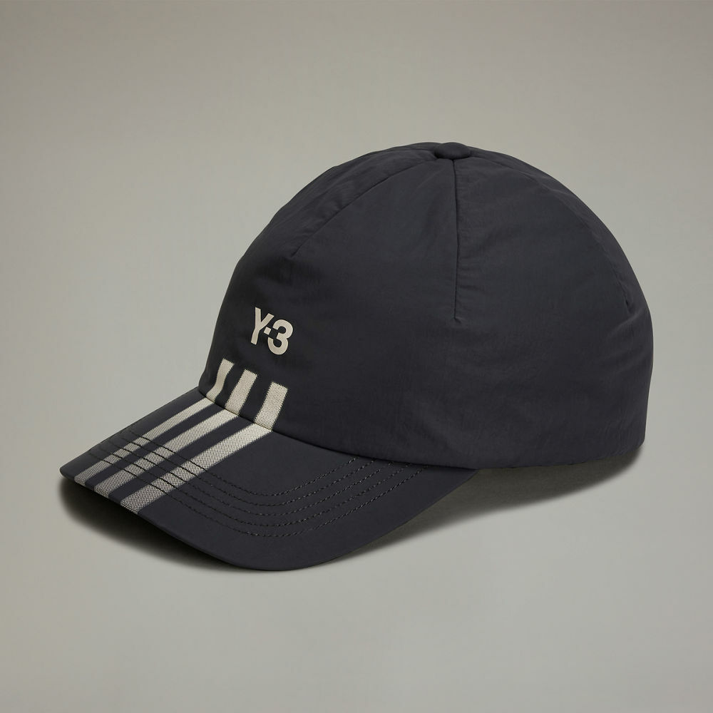 【 Y-3 STRP CAP 尼龍老帽 - 黑 】