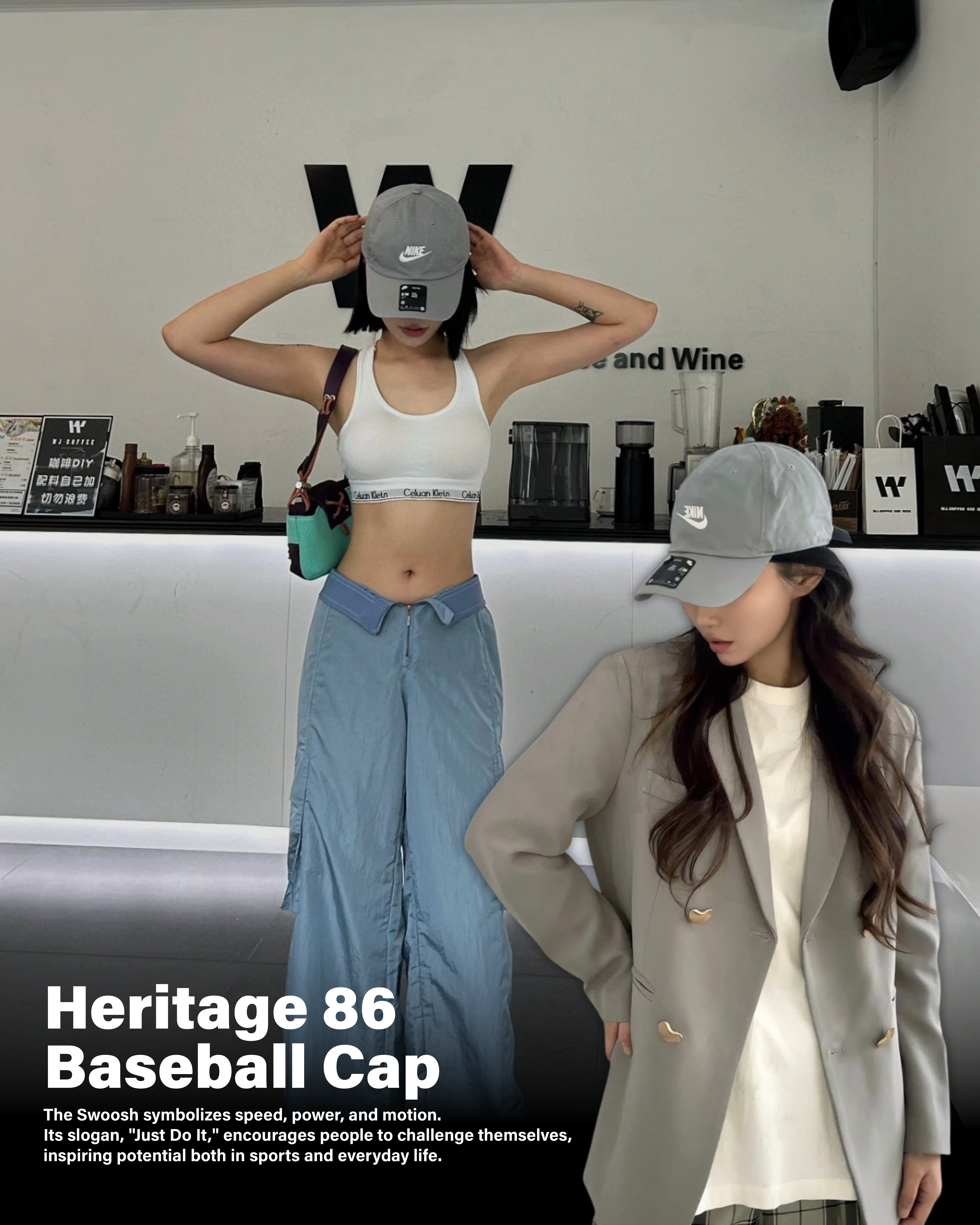 #現貨 NIKE 刺繡 LOGO 老帽 棒球帽 FB5368-073 灰色