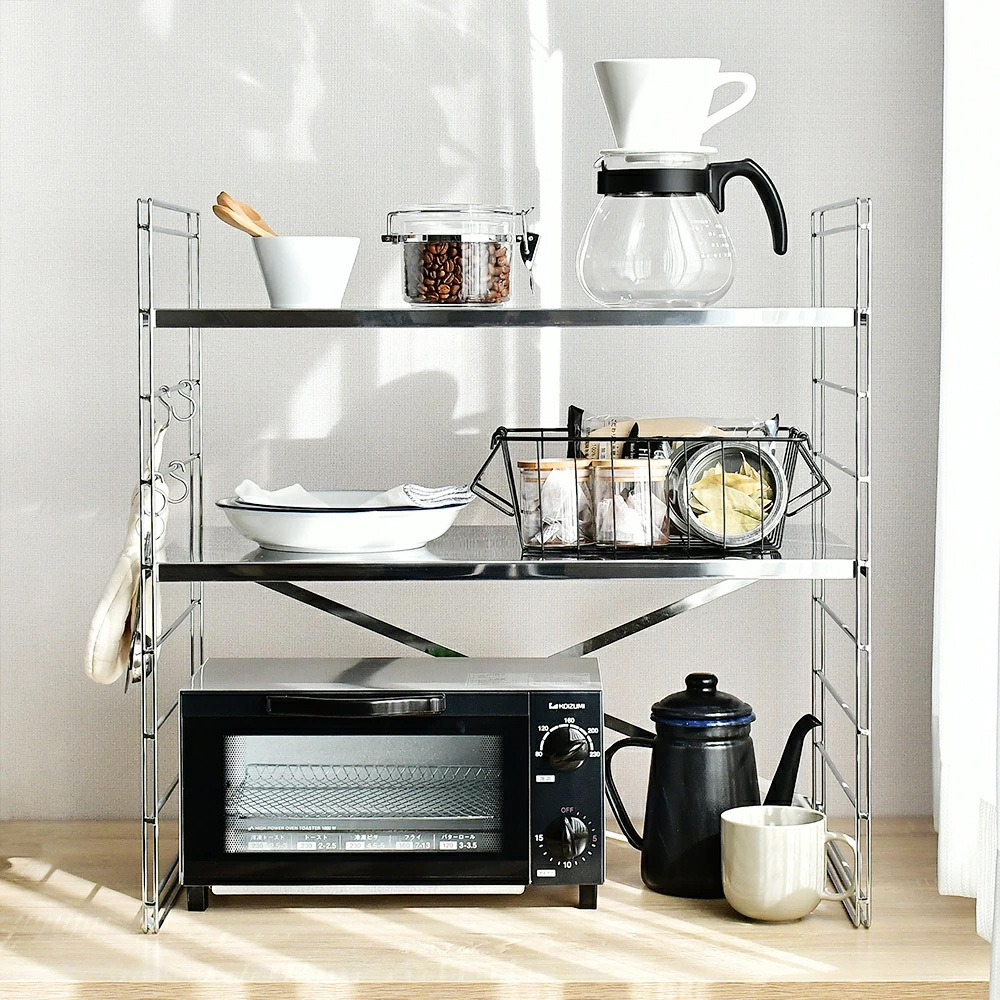 《adachi》TOASTER RACK系列日本不鏽鋼製層板可調耐重雙層置物架(60cm)