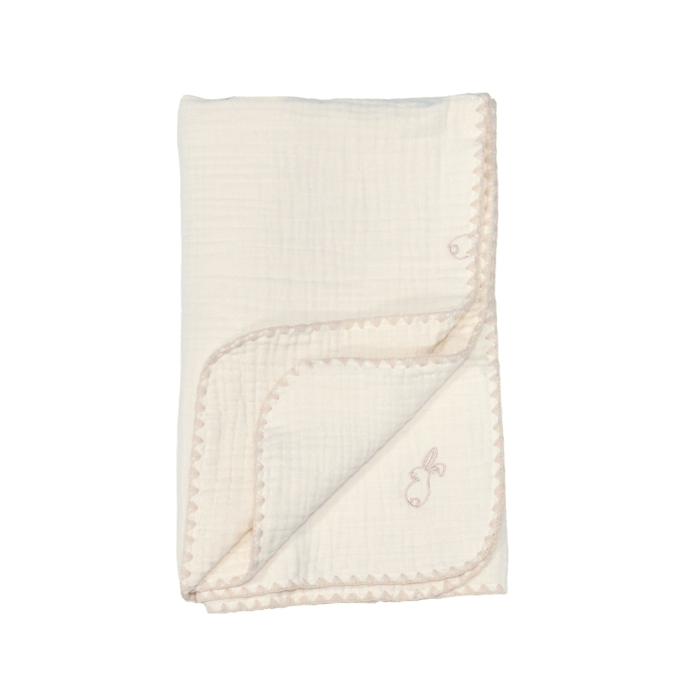 lolbaby韓國 100%天然植物棉六層紗蓋毯M｜茶兔兔