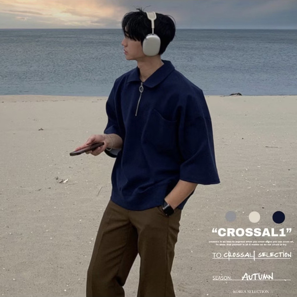 POLO拉鍊翻領短袖