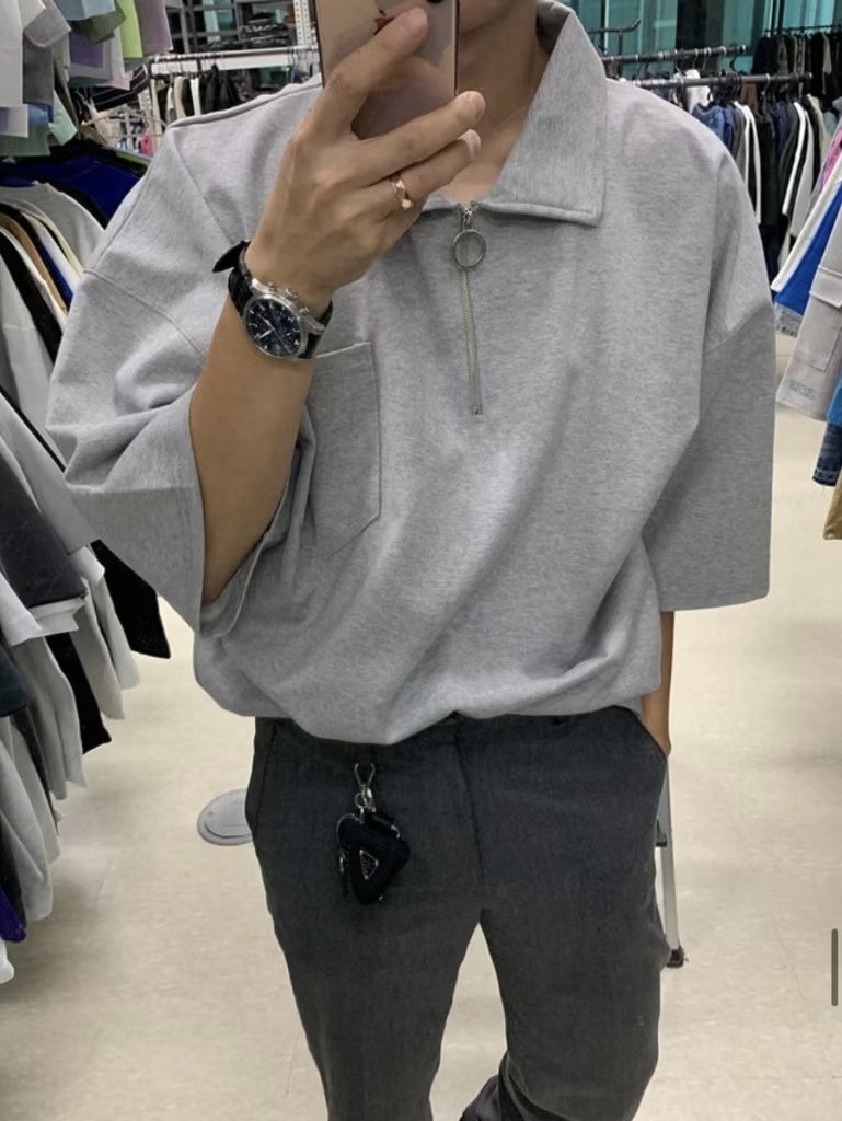 POLO拉鍊翻領短袖