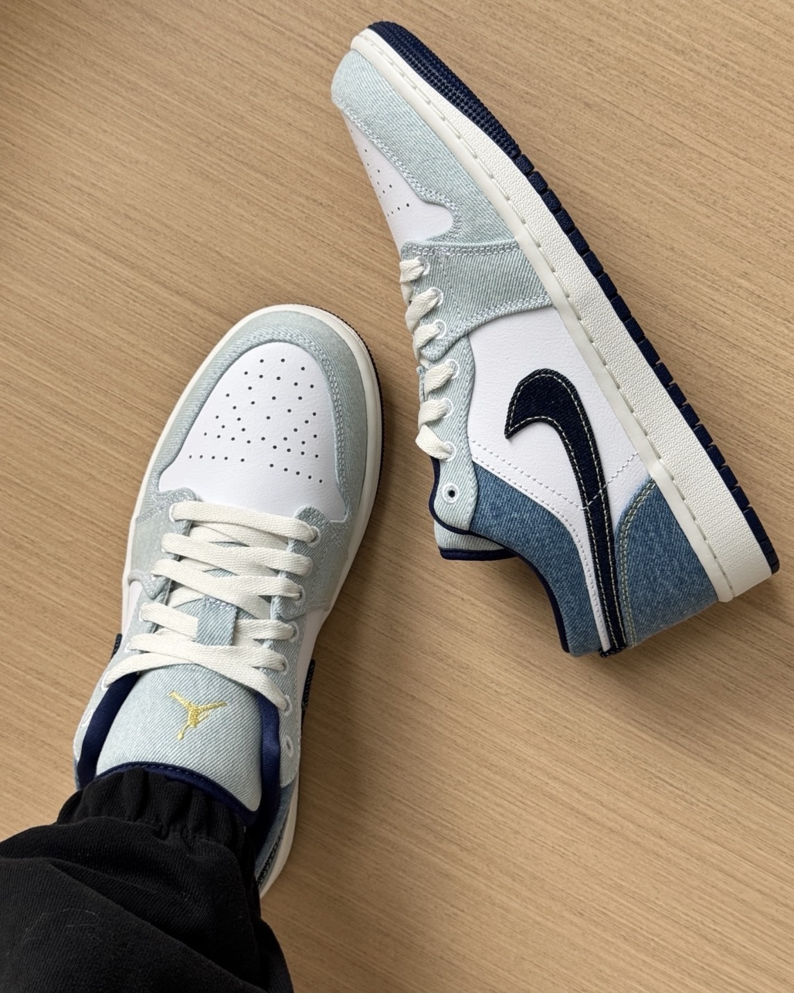 Nike Air Jordan 1 Low SE 牛仔布 丹寧 拼接 撞色 AJ1 男生復古休閒鞋