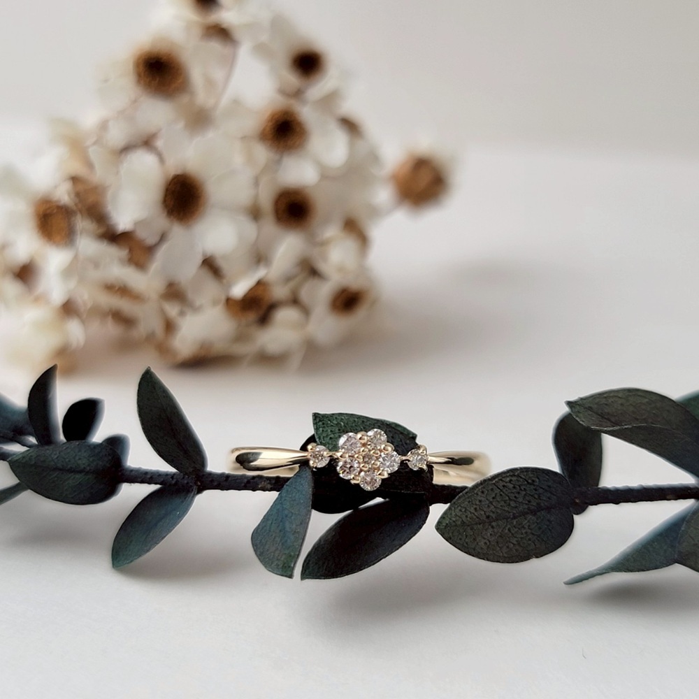 【me.luxe】K10鑽石7分薔薇戒