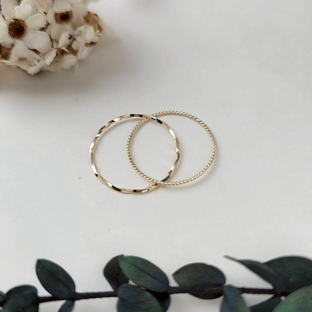 【me.luxe】K10波紋圓點雙環戒