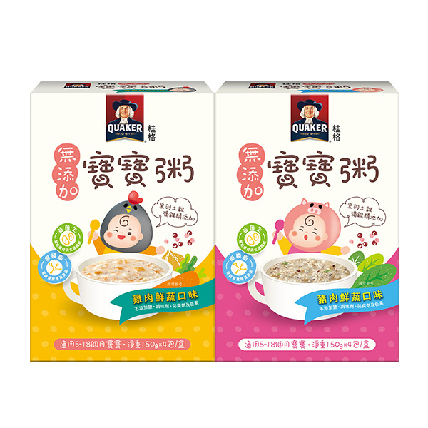 桂格 無添加寶寶粥雙口味組 (雞肉鮮蔬+豬肉鮮蔬)
