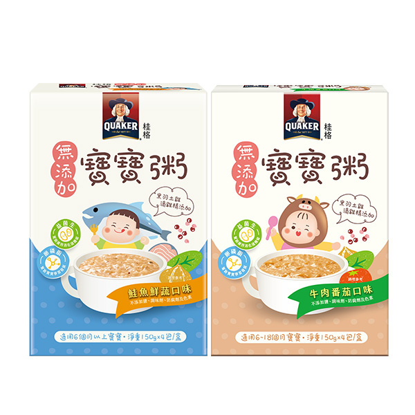 桂格寶寶粥 2盒海陸雙拼超值組150gX4包X2盒 牛肉+鮭魚